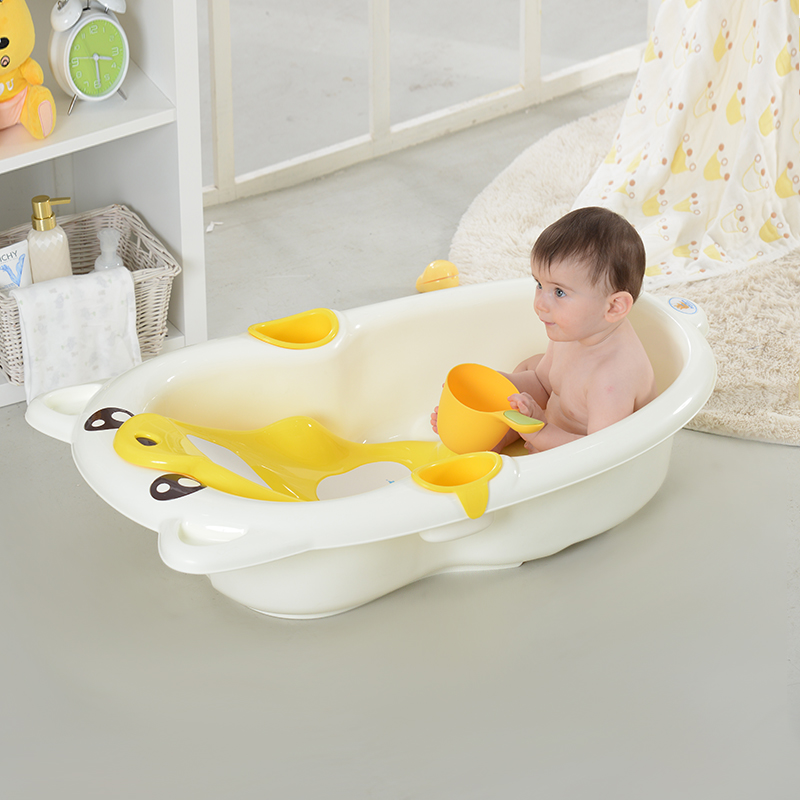 Cartoon Bear Large Baby bath tub with Bath Support  (2)
