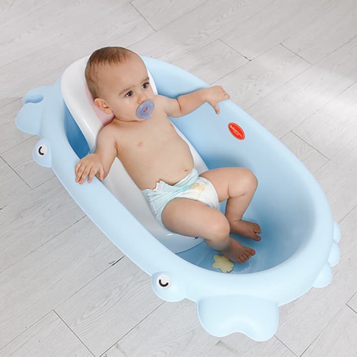 Cartoon Crab Baby bath tub with Bath Support  (1)